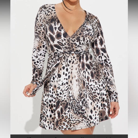 Fashion Nova Belted Leopard Mini Dress - Picture 2 of 5